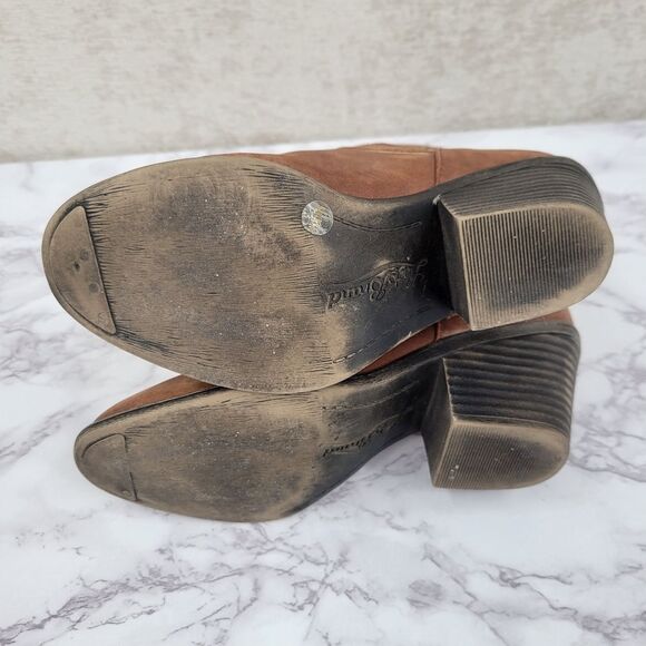 Lucky Brand Tommie Women's Brown Leather Ankle Boots with Buckle Detail - Picture 8 of 12